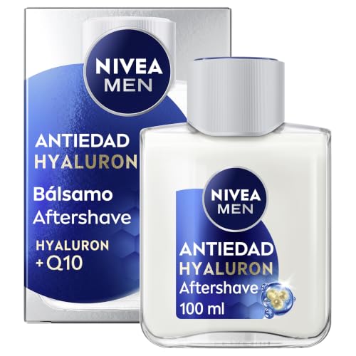 NIVEA MEN Hyaluron Bálsamo After Shave Antiedad con Ácido Hialurónico (1 x 100 ml), bálsamo hidratante para calmar la piel tras el afeitado, bálsamo facial refrescante