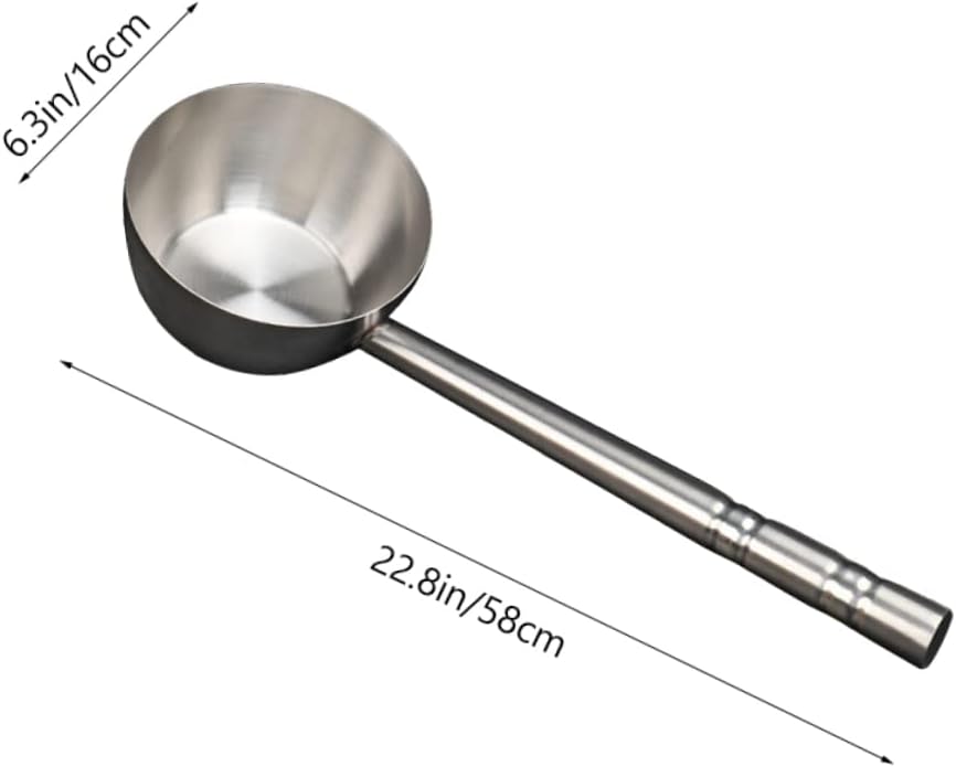 Stainless Steel Water Ladle with Long Handle Ergonomic Design for Easy Use Flat Bottom for Stability for Soup and Water Scooping Kitchen and Home