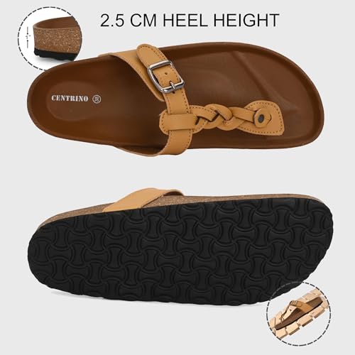 Image of Centrino Women's Berkin-Style Slip-On Sandals | Open Toe Design | Soft PU Footbed | Lightweight & Comfortable | Arch Support | On-Grip Sole | Casual Outdoor Wear (7695)