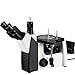 AmScope ME1200TA Inverted Trinocular Metallurgical Microscope, 50X-800X Magnification, PL10x and PL16x Eyepieces, Polarizing Condenser, Brightfield and Polarizing LED Illumination with Rheostat, Large Double-Layer Mechanical Stage, 90-240V