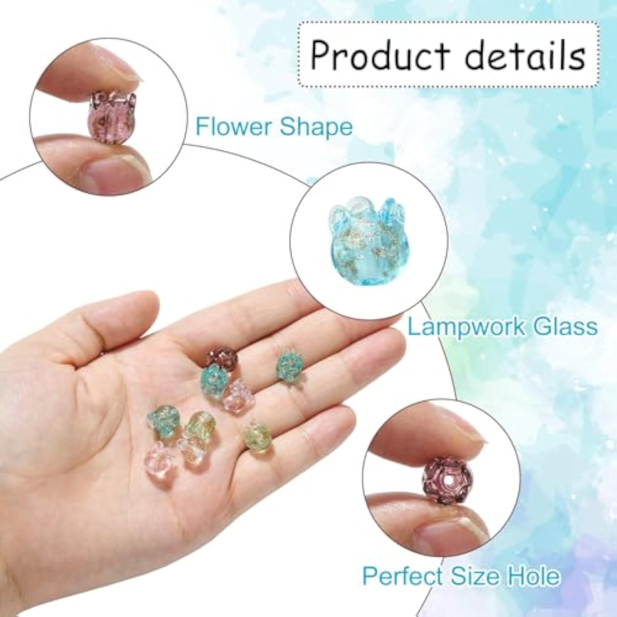 30 Pcs Mixed Color Handmade Lampwork Glass Beads