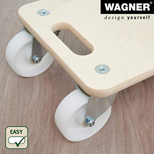 WAGNER Transporthilfe MM 1326 I 59 x 29 x 13,5 cm - Tragkraft 400 kg - ideal für Unhandliches, Geräte & Möbel I 3 Griffmulden I bestens beweglich I FSC®-zertifiziert - 20132601