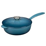 Le Creuset Enameled Cast-Iron 2-1/4-Quart Saucier Pan, Marine