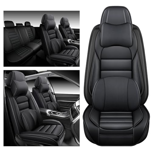 Image of Leather Deluxe Full Covers for Volkswagen Golf SportWagen 2015-2019, Black