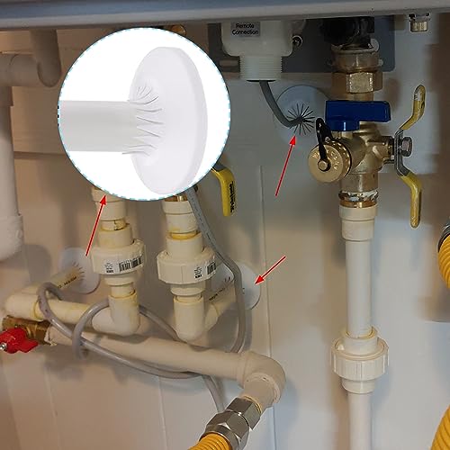 Flange Pipe Cover Decoration Plumbing Cover Plates Escutcheon Water Drain Pipe Line Cover Plastic White 10 Pieces - Thumbnail 4