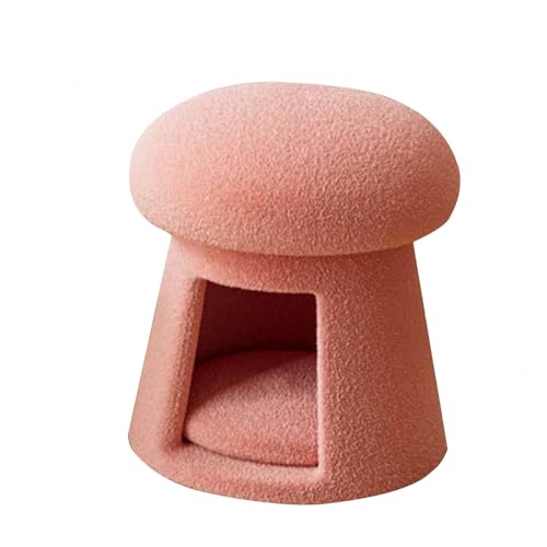 SJWJWOO Silla para Tocador y Cueva para Gatos, Silla Maquillaje Asiento Acolchado Silla para Tocador para Estudio, Dormitorio,Pink