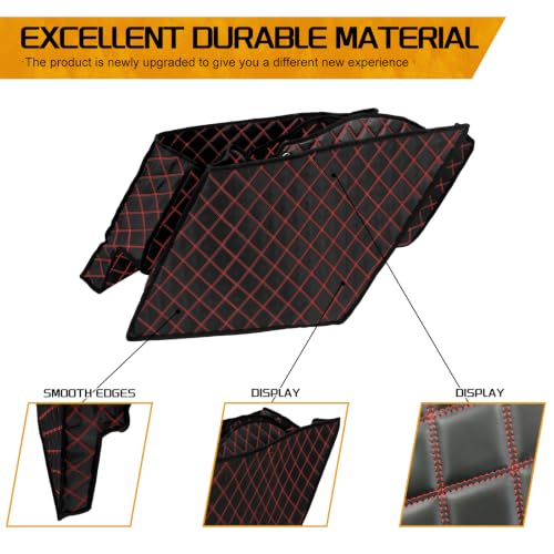 Forros de alforjas estiradas y extendidas de 5'' con costura roja para Harley Touring Road King Road Glide Street Glide Electra Glide 2014-2023 miniatura 4