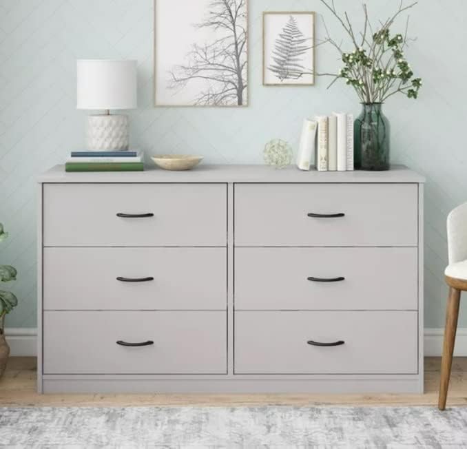 Deep Drawer Dressers for Bedroom Dressee-Classic 6 Drawer Dresser Dove Gray