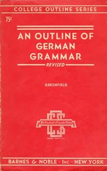 Paperback An Outline of German Grammar. Book