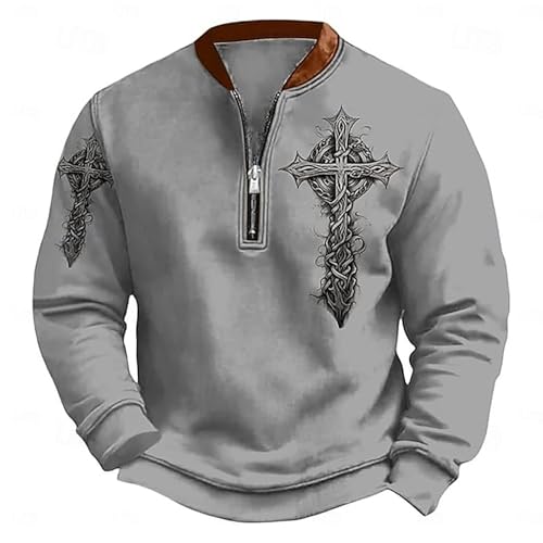 Sweat homme zippé imprimé sans capuche thermique et fluide pour le bureau