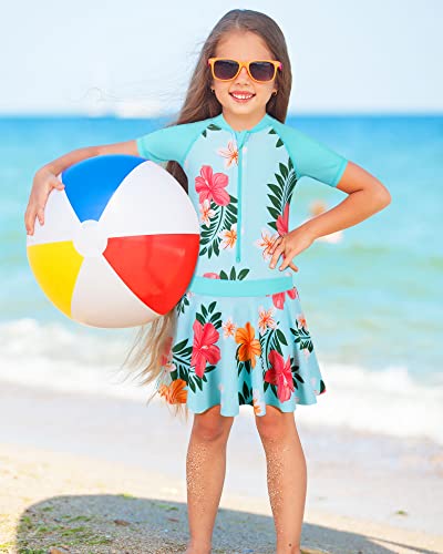 Image of BAOHULU Toddler Girls Swimsuit One Piece Cute Floral Dress Swimwear 3-8 Years