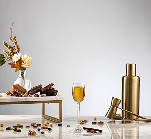 Joyjolt Saga Crystal Liquor Glasses - Cordial Glasses Made In Europe - 1.5 Oz / 50 Ml Absinthe Glass - Set Of 4 Liqueur Glasses For Absinthe, Aperol, Sherry Or Shots - Crystal Mini Wine Glasses #TOP4