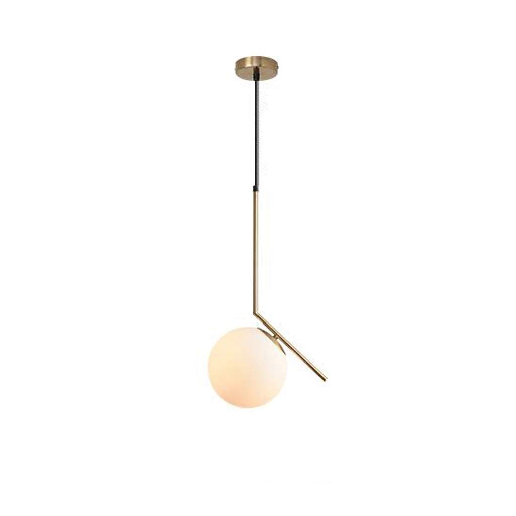 Nordic Chandelier Minimalist Art LED Chandelier Hanging Chandelier Brass and Frosted Glass Ball Living Room Bedroom Restaurant Bar Family Lighting (Color : D-Cool White)