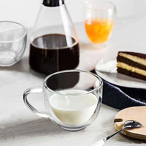 Hooipo Double Walled Espresso Glasses 200ml with Handle Insulated Coffee Cups Handmade Heat Resistant Airtight Espresso Coffee Cups Cappuccino Latte Tea Macchiato Glasses Cups... - Image 5