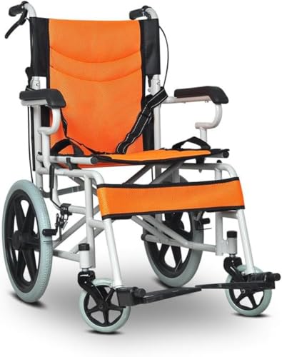 GEBYUI車椅子アルミ合金折りたたみ車椅子折りたたみ車椅子補助型軽量アルミ合金シンプル車椅子旅行に適しています