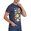 Beautiful Colourful Flowers Men's 100 Cotton Crew Neck T Shirt Breathable Stretchy Daily Basic Top Gym Workout Navy Blue 4XL #2