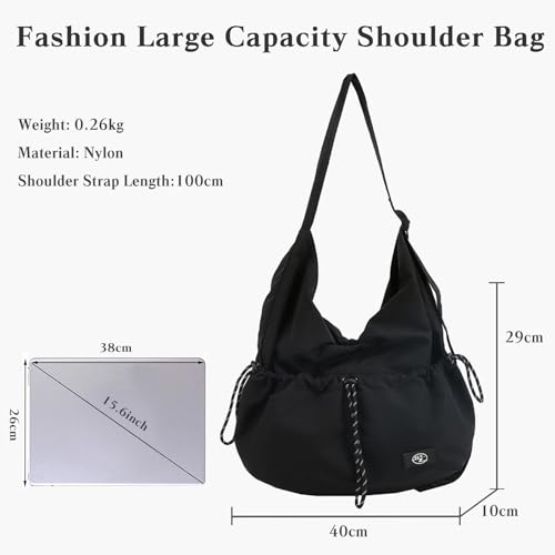 Image of CORIOS Women Nylon Shoulder Bag Waterproof Crossbody Bag Casual Handbag Lightweight Messenger Bag Top Handle Bag