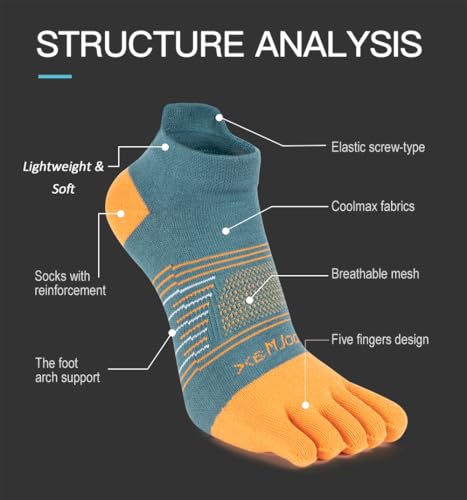 Image of Toe Socks Cool-max Running Socks for Men Women 3 Pairs Athletic Breathable Five Finger Socks