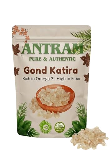 Antram Gond Katira 500g | Raw & Unprocessed Natural Edible Gum | High Cooling Summer Herb | Rich in Fiber & Omega 3 for Drinks, Desserts & Ayurvedic Use Tragacanth Gum (500g)