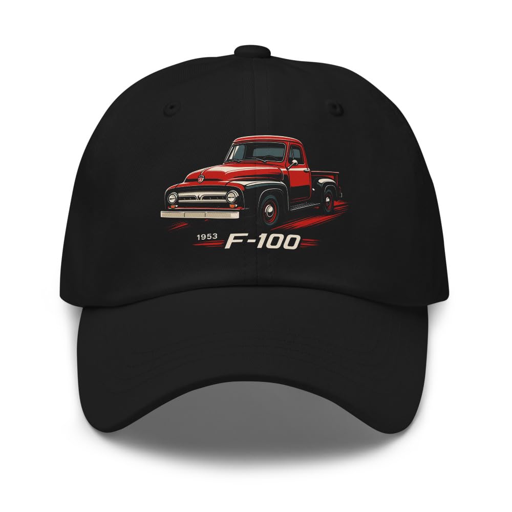 Klasyczna czapka z daszkiem 1953 F100 vintage ciężarówka retro - regulowana czapka na co dzień dla entuzjastów samochodów