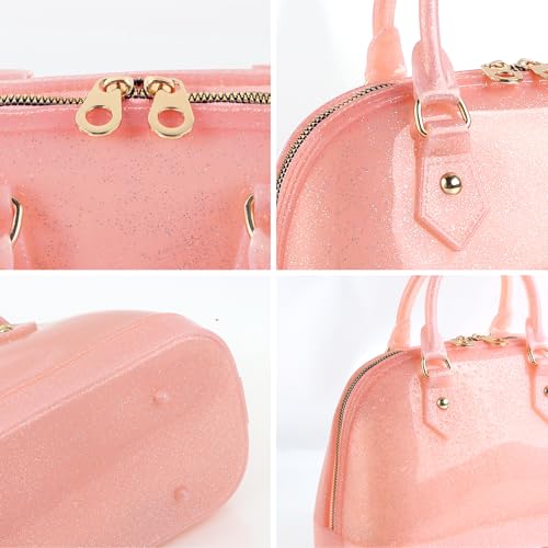 Image of Jelly Crossbody Purse Shoulder Bag, Candy Color Tote Satchel Top-Handle Handbags for Women