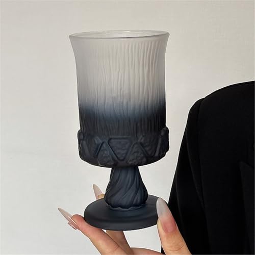 Vasos de agua de cristal esmerilado negro para vino, cócteles y zumos en casa 4