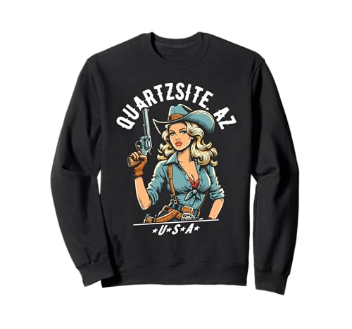 Quartzsite Arizona USA Cowgirl con pistola diseño occidental Sudadera