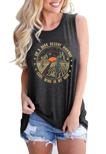 Adventure Tank Tops Women Desert Highway Shirts Nature Graphic Summer Sleeveless Outdoor Tshirt Vest2