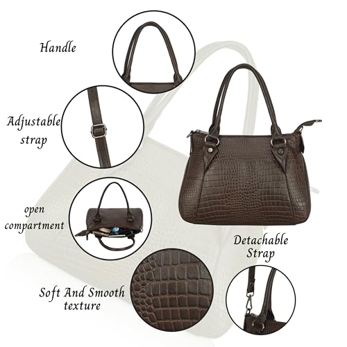 Image of DORPER MONEY Hill Full-Grain Durable Leather Top-Handle satchel Tote Handbags & Shoulder Sling Bags For Women Office Branded Stylish Latest