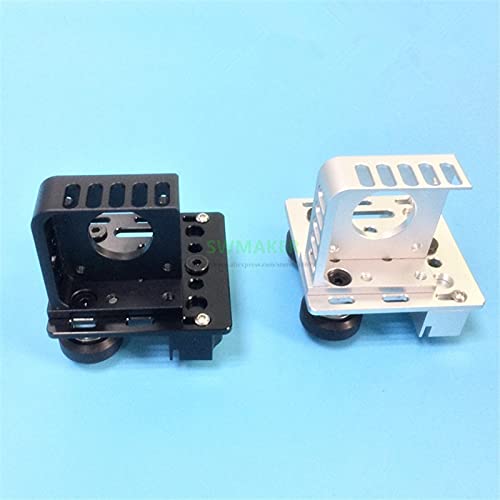 Lysee 3D Printer Parts & Accessories - X-axis Slider Aluminum Plate + Timing Belt Buckle + Wheel +Motor Bracket for Titan Aero Extruder (Mirror Type) - (Color: Black)