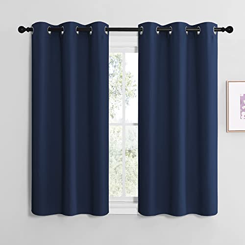 Image of NICETOWN Blackout Curtain Panels, Window Treatment Energy Saving Thermal Insulated Solid Grommet Blackout Drapes /Draperies (Navy, 1 Pair, 42 by 50-inch)