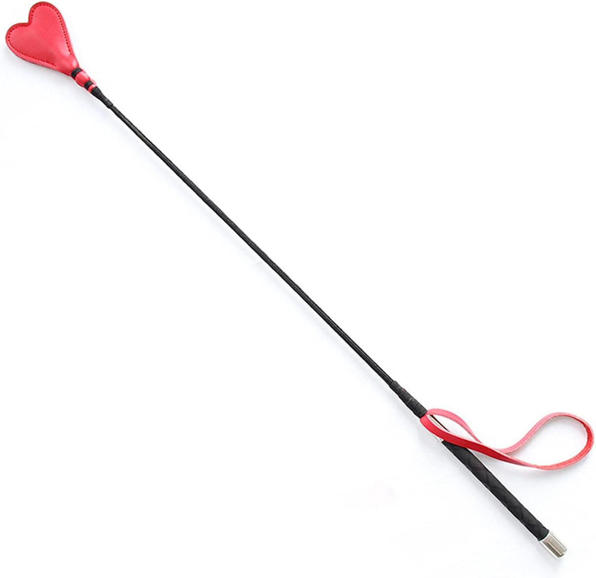 Riding Horse Crop, Leather Whip Equestrianism Horse Crop Red Heart Horse Whip Leather Equestrian Jump Bat for Outdoor Sport