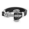 PiercingJak Mens Viking Thor's Hammer Mjolnir Bracelet Stainless Steel Celtic Knot Hammer Black Genuine Leather Bracelet Viking Wristband for Men 1 #1