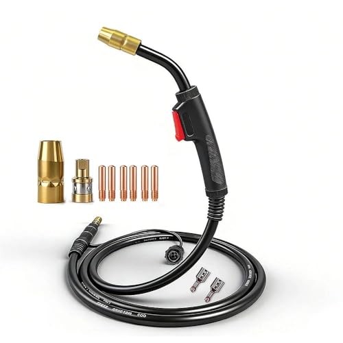 Image of Heavy Duty 15ft MIG Welding Gun H100S4-10 H10 245926,Replacement Hobart Handler 190, Handler 210, Handler 210MVP Guns ADD Tips Kit