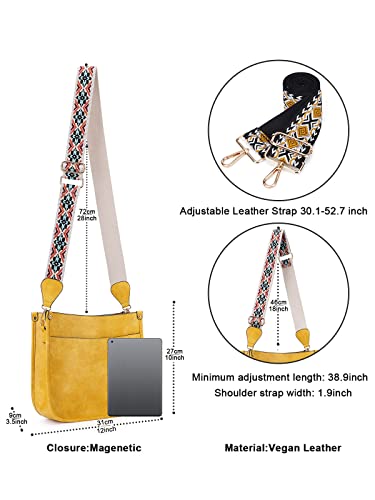 Image of Crossbody Bag Women Vegan Leather Hobo Handbag Trendy Crossbody Shoulder Bag Purses For Women with 2 Adjustable Strap