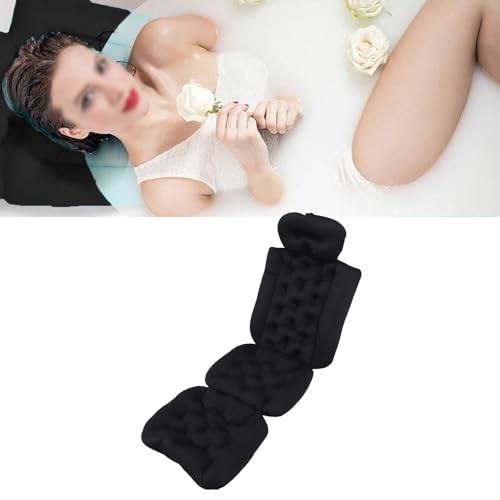 Garosa Oreiller de Bain Tout Corps Démontable et Lavable pour Spa Antidérapant Ventouses Fortes Coussin pour Tête Cou Dos Épaules
