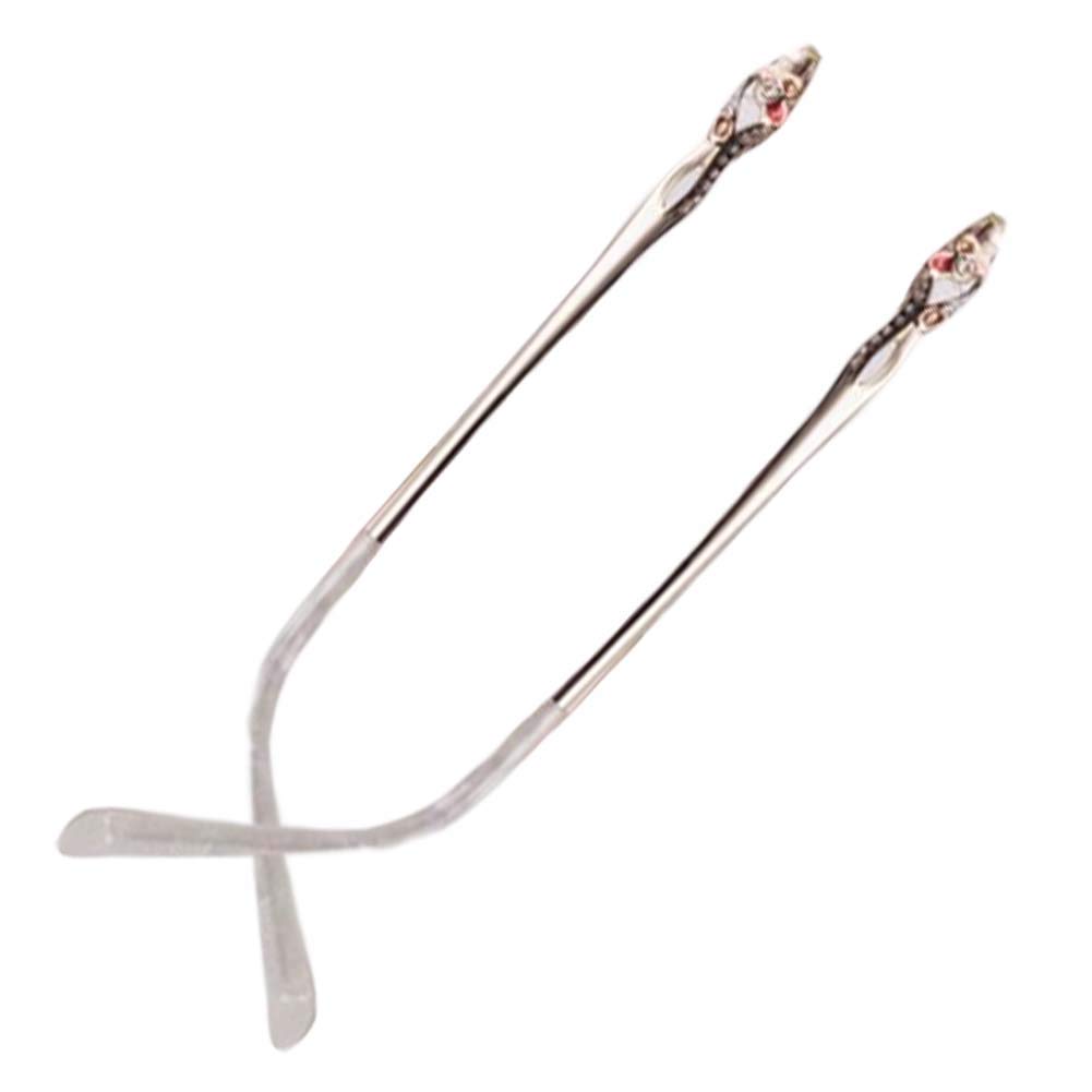 RJGFDSAPO Eyeglass Replacement Arm Legs, Metal Rimless Eyeglass Temple Arms 140mm Nose Bridge 17mm White 1 Pair