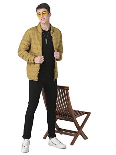 Image of Crimsoune Club Men Puffer Jacket In Mustard Color