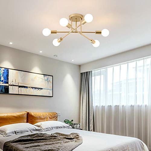 Candelabro moderno, decoración de dormitorio, lámpara de techo, candelabri creativi, accesorios de iluminación para el hogar, AC90-260V,Colore de pantalla:Bianco,Potencia:Con lampadina bianca calda