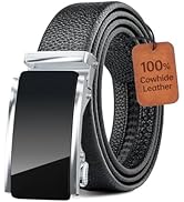 BuzToz Men's Belt,Leather Ratchet Dress Belts with Sliding