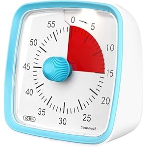 Yunbaoit Visueller Timer mit Nachtlicht, 60 Minuten Countdown Timer für Kinder und Erwachsene, Leiser Klassenzimmer Timer, Zeitmanagement Werkzeug für Zuhause, Schule oder Arbeit (blau)
