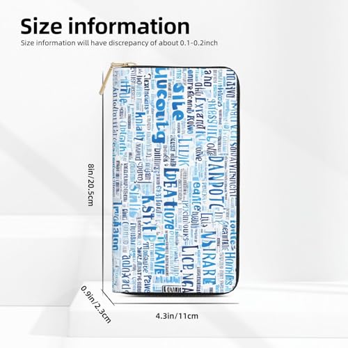 Leather Wallet for Women Ladies Novelty Printed Around Zipper Long Wallet Phone Purse Credit Card Holder, Gymnastics Blue4