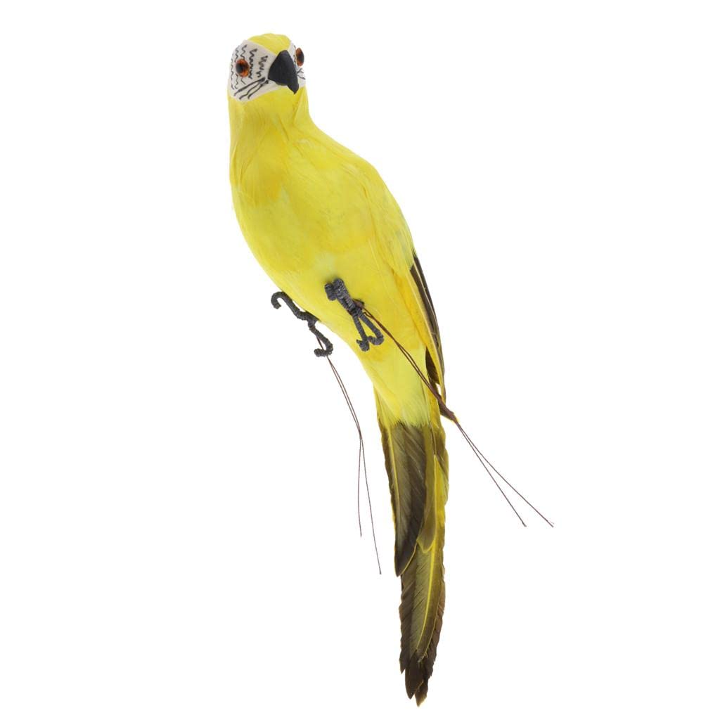 MYADDICTION Macaw Parrot Model Realistic Fake Ornament Artificial Bird Figurine Yellow Home & Garden | Yard Outdoor Living D?©cor Statues Lawn Ornaments-image-49