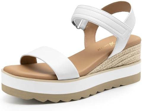 Athlefit Espadrille Wedge Sandals for Women, Open Toe Ankle Strap...