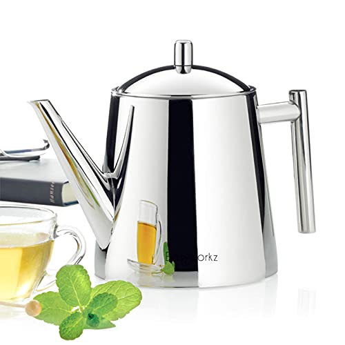 Easyworkz Stainless Steel Teapot With Removeable Infuser 27 Oz Stovetop Tea Maker For Fruit Herbal And Infusion Tea #TOP3