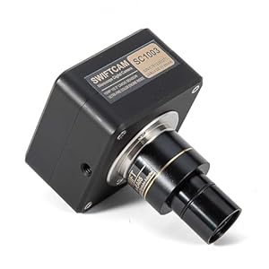 Swift Cámara cam de 10 megapíxeles para microscopios, con lente de reducción, kit de calibración, adaptadores de tubo ocular y cable USB 3.0, compatible con Windows/Mac/Linux