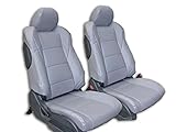 Iggee Grey Artificial Leather Custom Made Original fit Front seat Covers Designed for Nissan 350Z 2003-2006 (Side Airbag & Power seat (Electric))