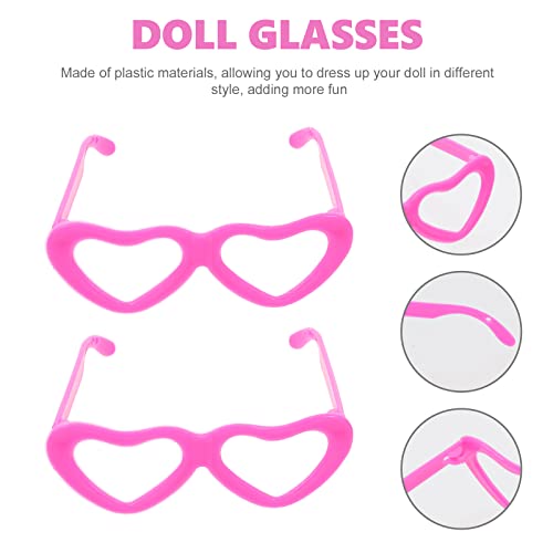 LUOZZY 20 peças de óculos de boneca em forma de coração óculos de sol para bonecas (rosa)