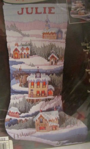 Point long Village Scene 84648 kit de chaussettes pour vos soirées d'hiver