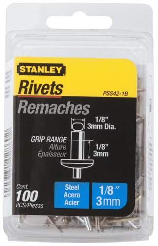 Stanley Pss42-1B 1/8 Inch X 1/8 Inch Steel Rivets, Pack of 100(Pack of 100)